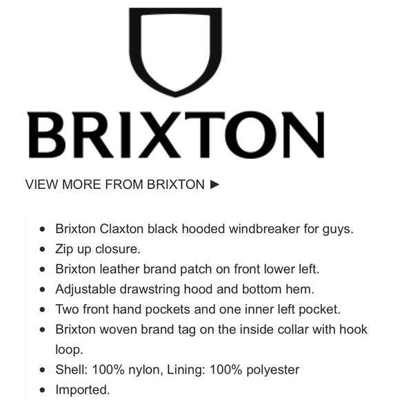 Brixton Windbreaker Jacket - Medium - Picture 11 of 12